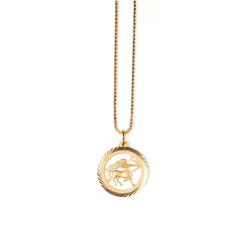 Mercii Sagitarius statement zodiac necklace